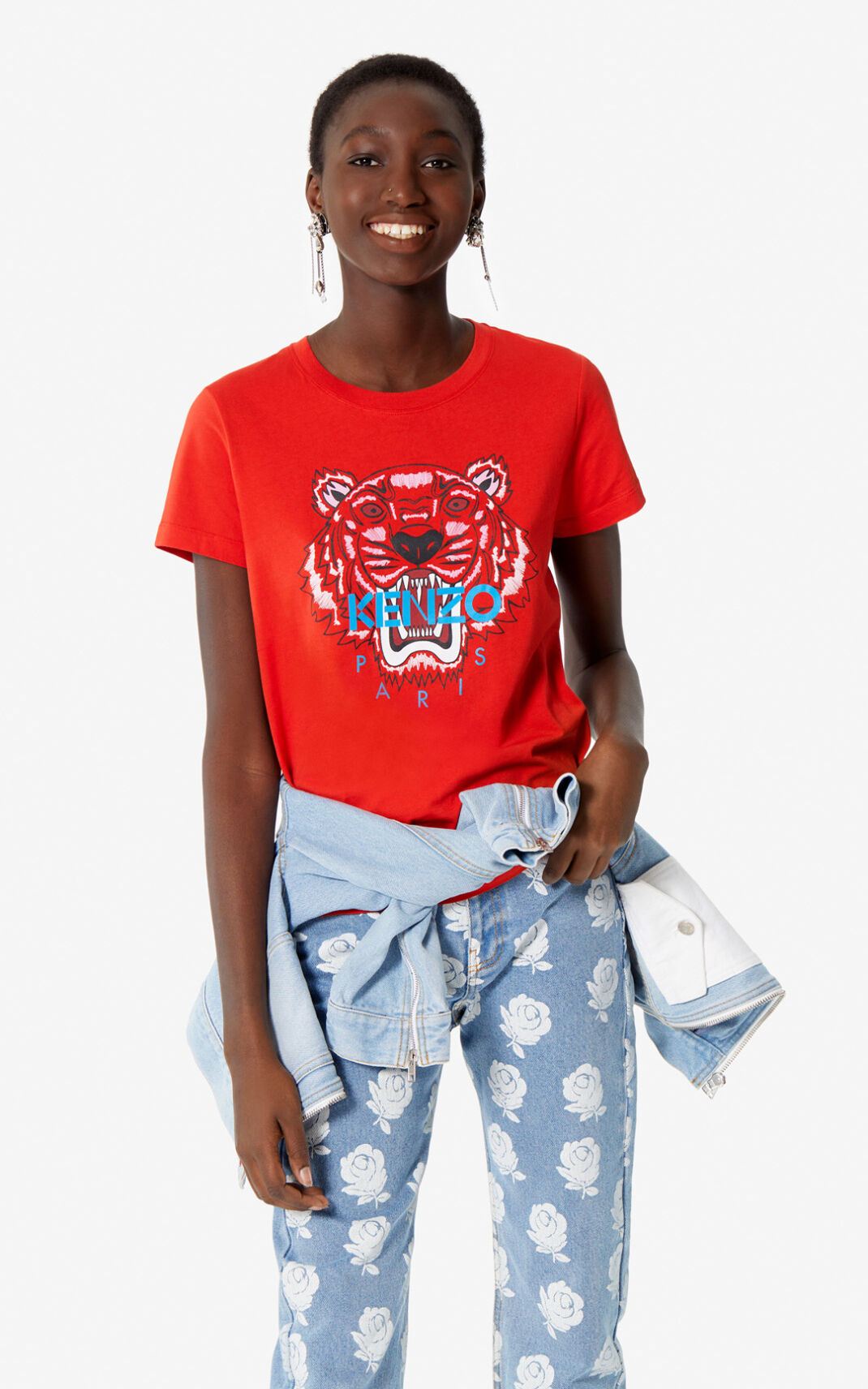 Kenzo Tiger Tişört Bayan Kırmızı | 8457-HSXQN